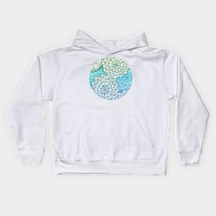 Through Ocean & Sky - turquoise & blue Moroccan pattern Kids Hoodie